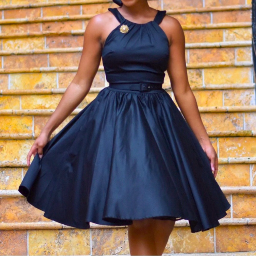 PinUp Couture Black Swing Dress with Pockets